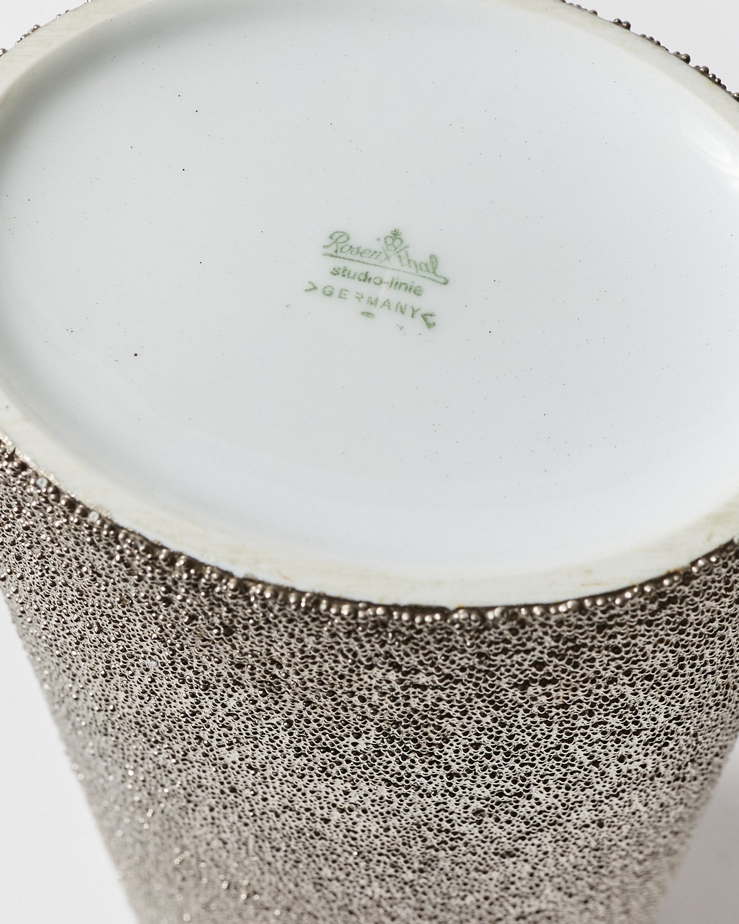 Large Porcelain Silver Art Studio Vase by Rosenthal