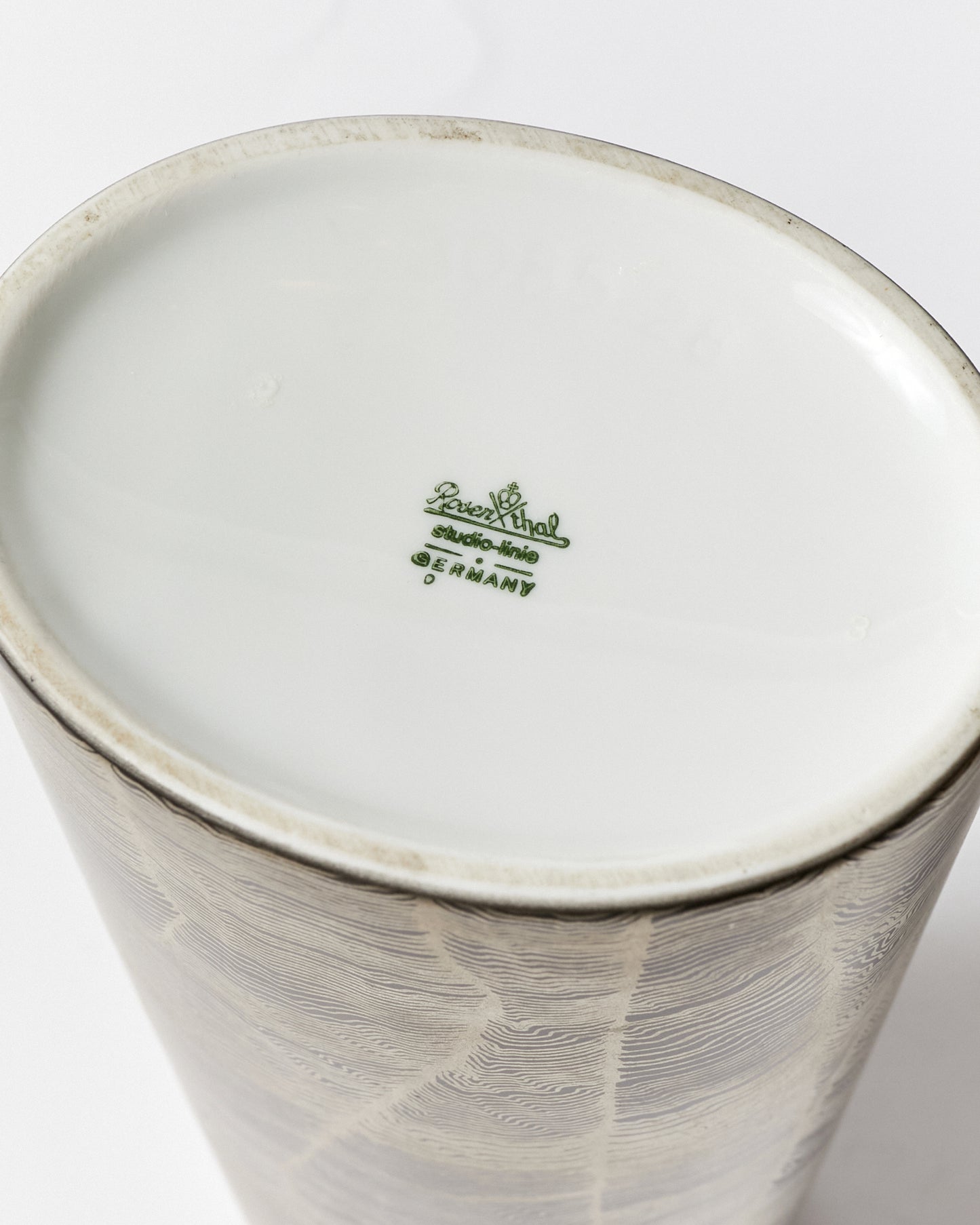 Large Porcelain White Gold and Black Pattern Vase by Rosenthal