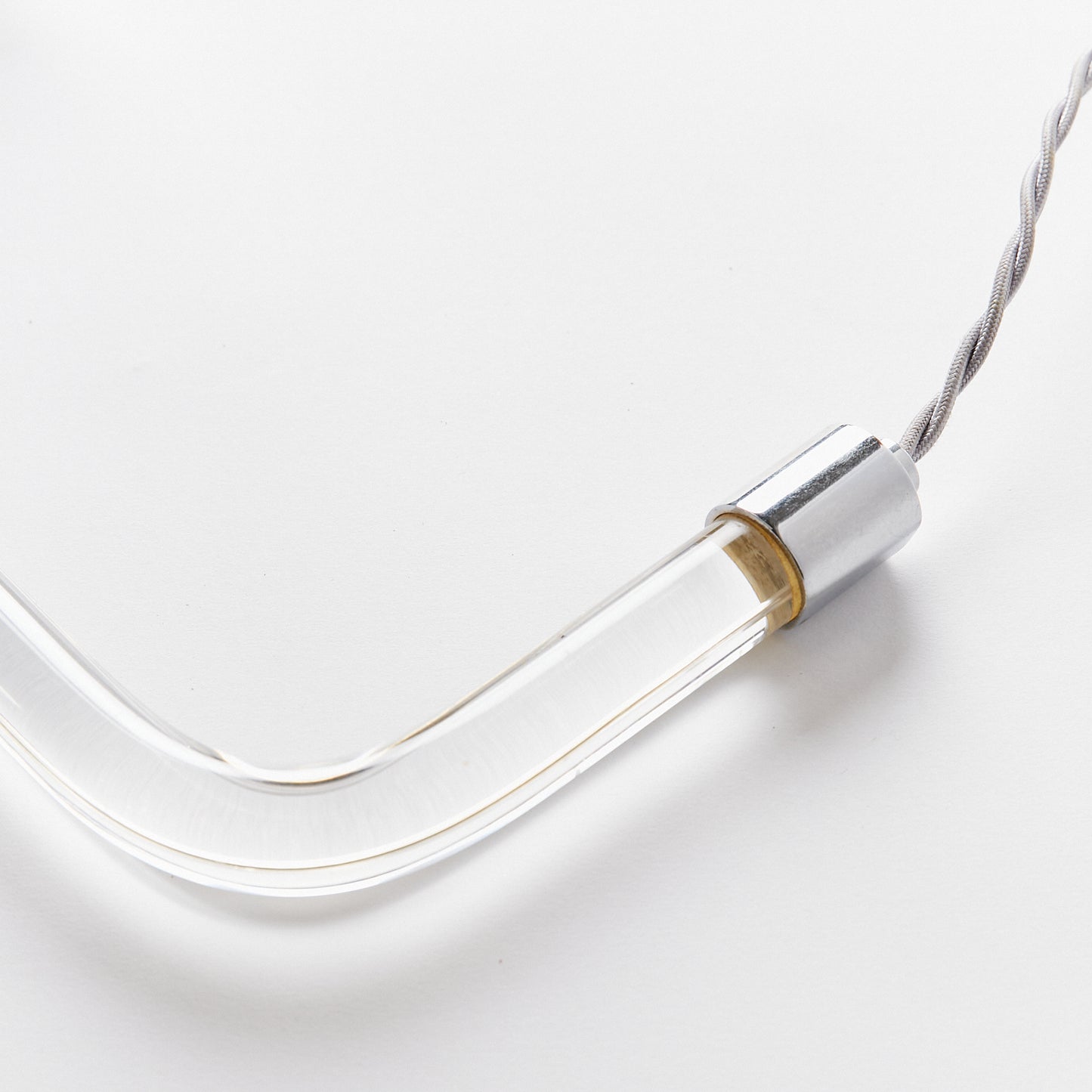 Pair of Lucite and Chrome Desk Lamp by Peter Hamburger