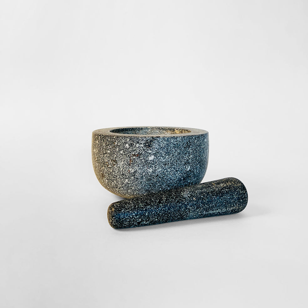 Mortar and Pestle in Solid Grey Granite