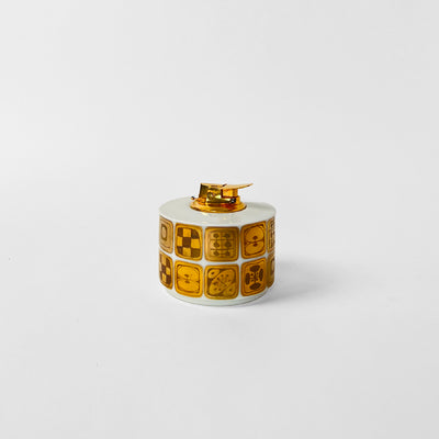 Table Lighter with Golden Pattern Designed by Bjørn Wiinblad for Rosenthal, 1961