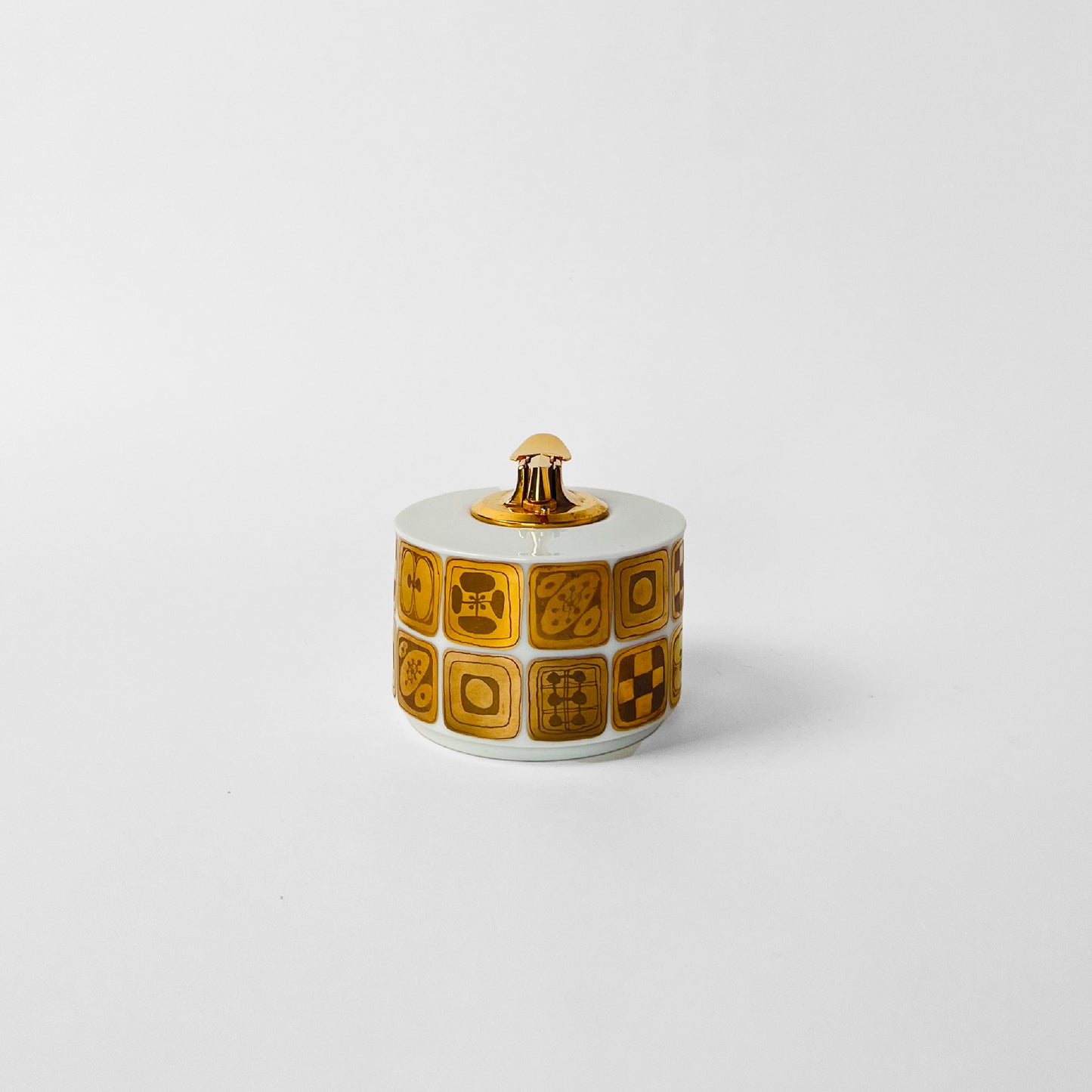 Table Lighter with Golden Pattern Designed by Bjørn Wiinblad for Rosenthal, 1961