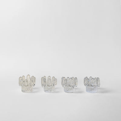 Set of Four Swedish Crystal Candlesticks, by Göran Wärff for Kosta Boda