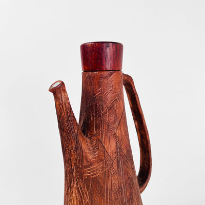 Rustic Japanese Pitcher with Wooden Lid