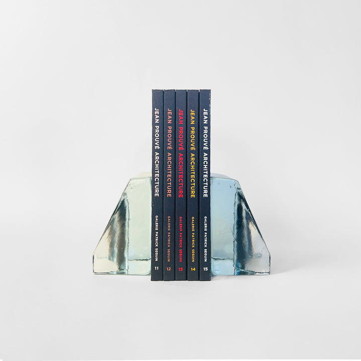 Vintage Cast Glass Bookends by Blenko