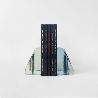 Vintage Cast Glass Bookends by Blenko