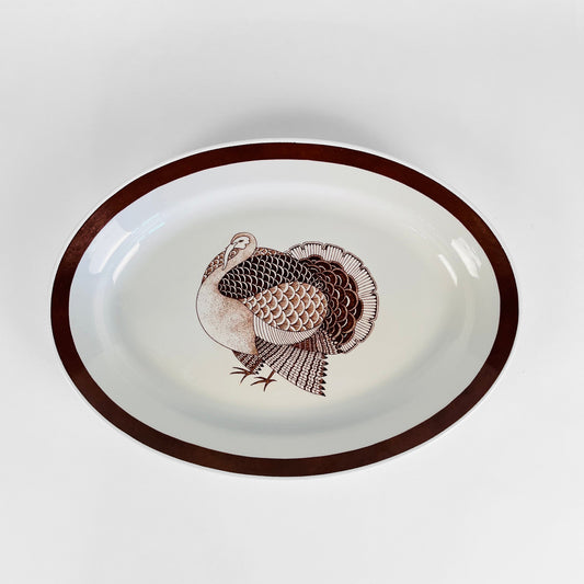 Thanksgiving Turkey Design Serving Platter, by Arabia, Finland 1960