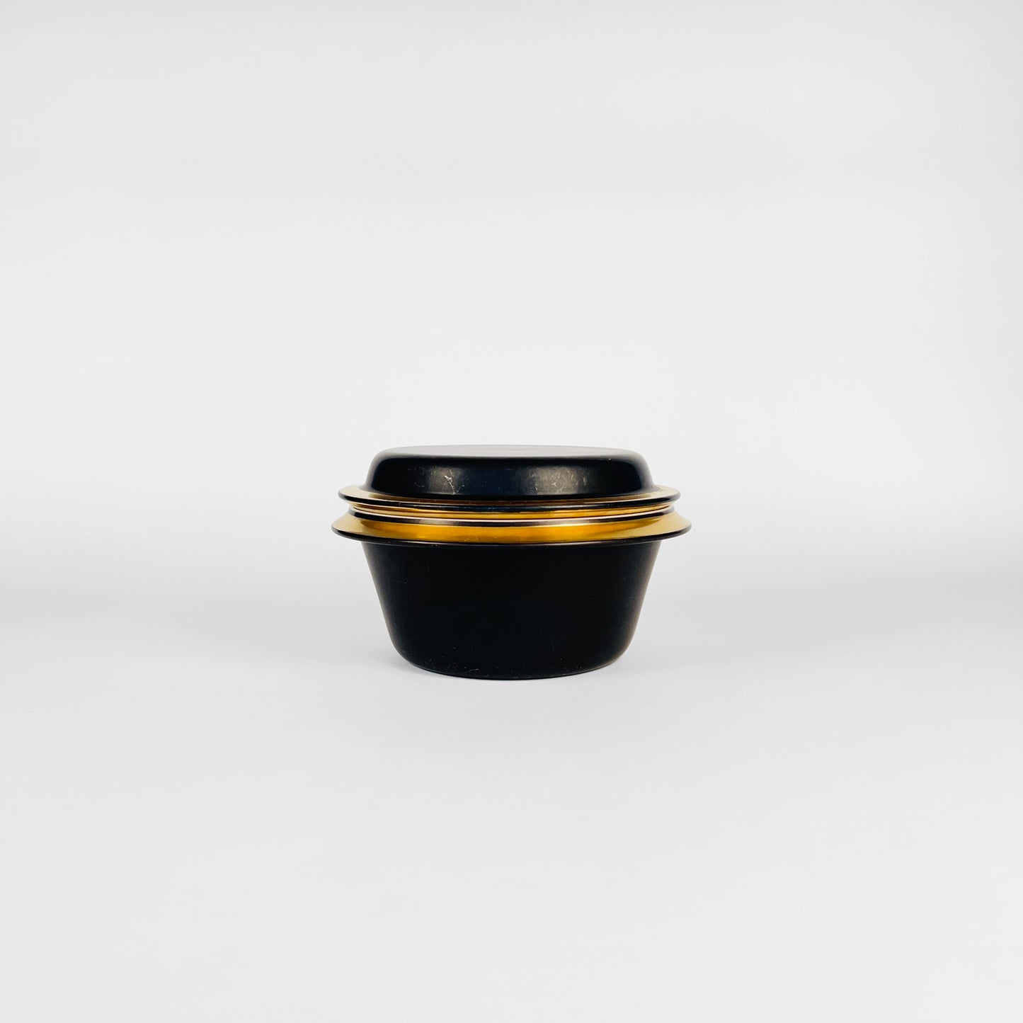 Pyrolin Set of Two Royal Copenhagen Aluminia Faience Black & Gold Pyrolin Bowl ...