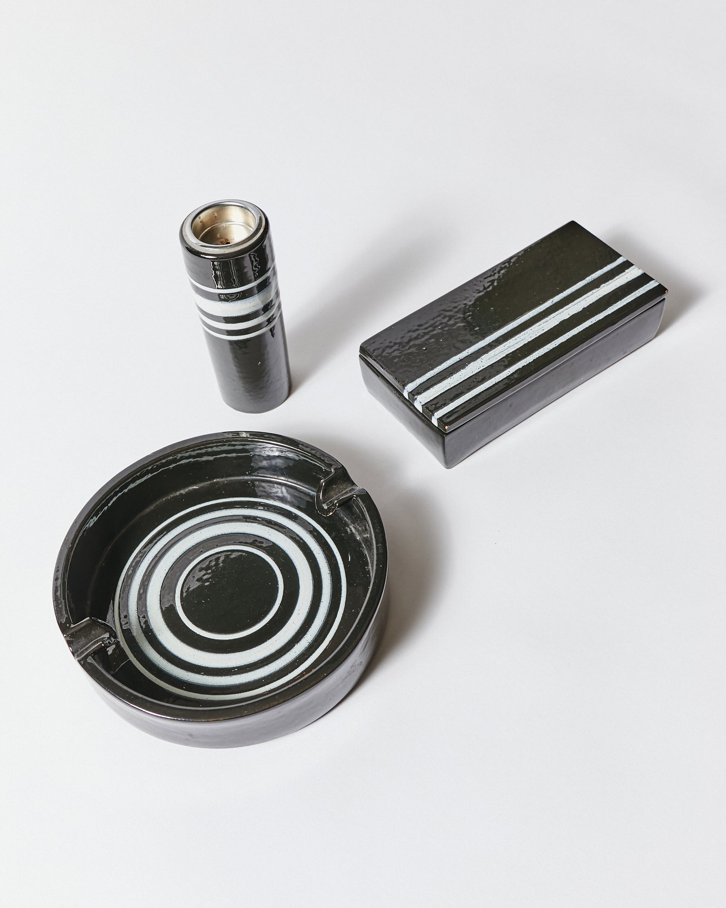 Bitossi for Rosenthal Netter Ceramic Box, Ashtray and Votive Candle Holder