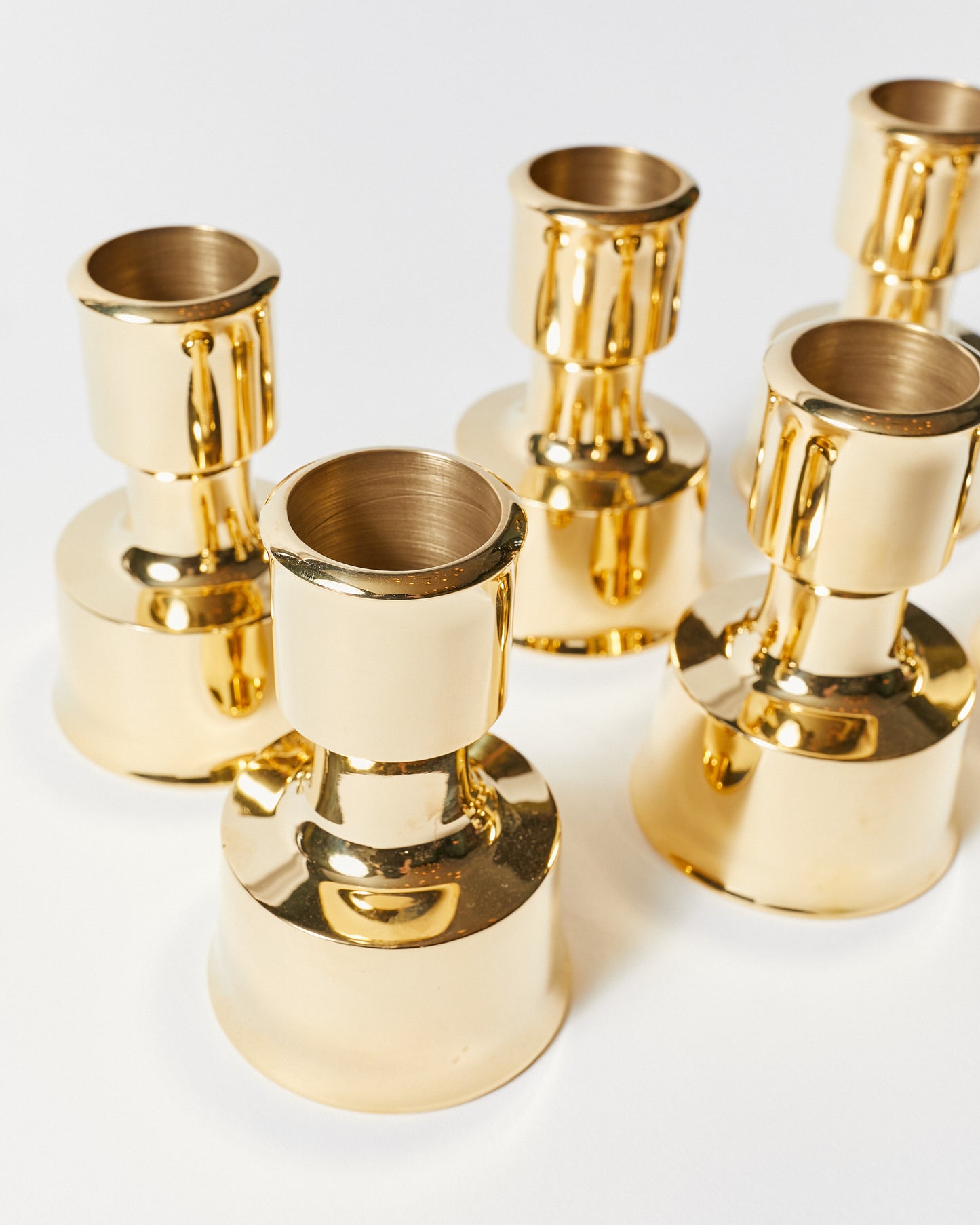 Set of Six Candle Holders by Jens H. Quistgaard for Dansk Designs