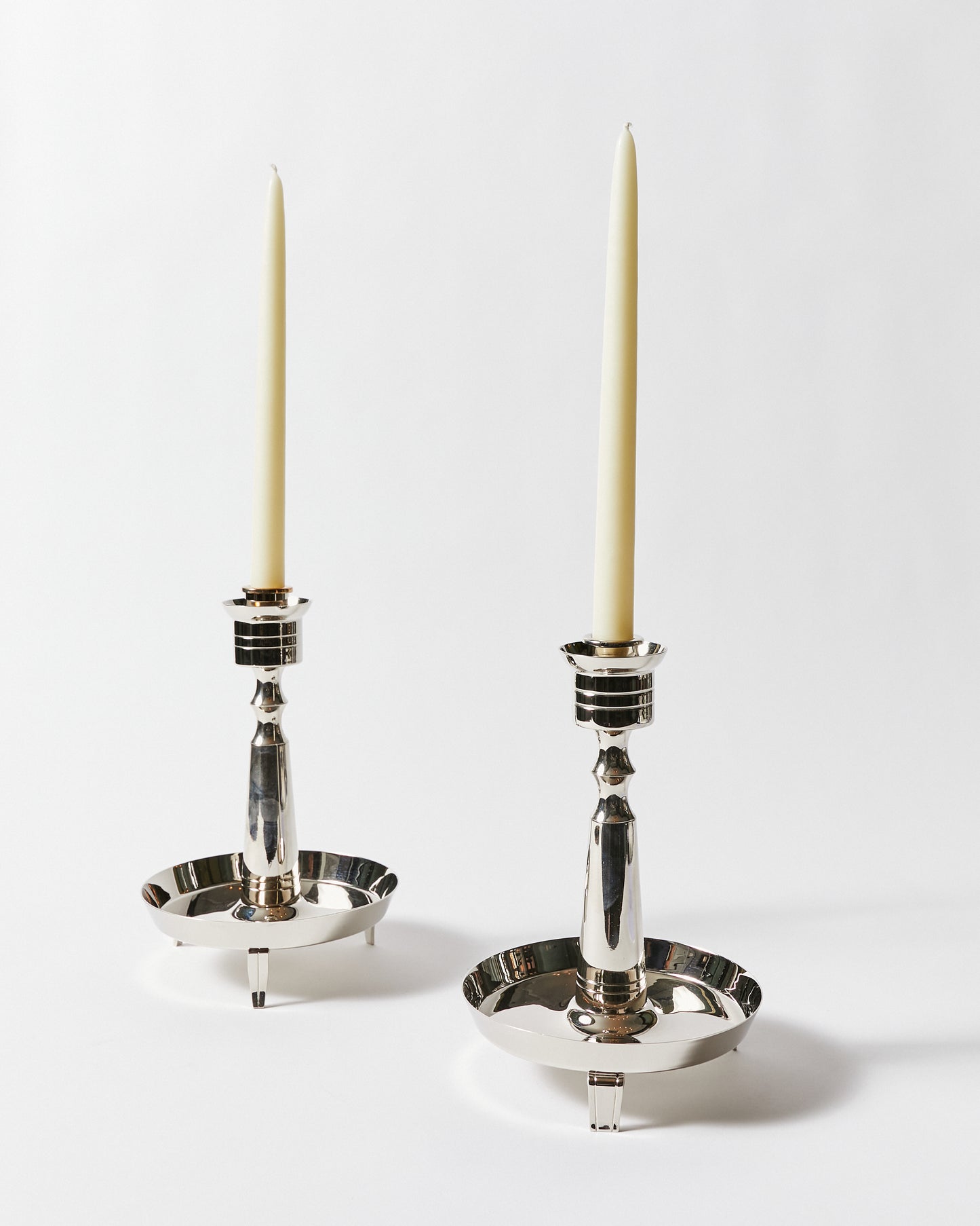 Pair of Candle Holders by Tommi Parzinger for Dorlyn-Silversmiths