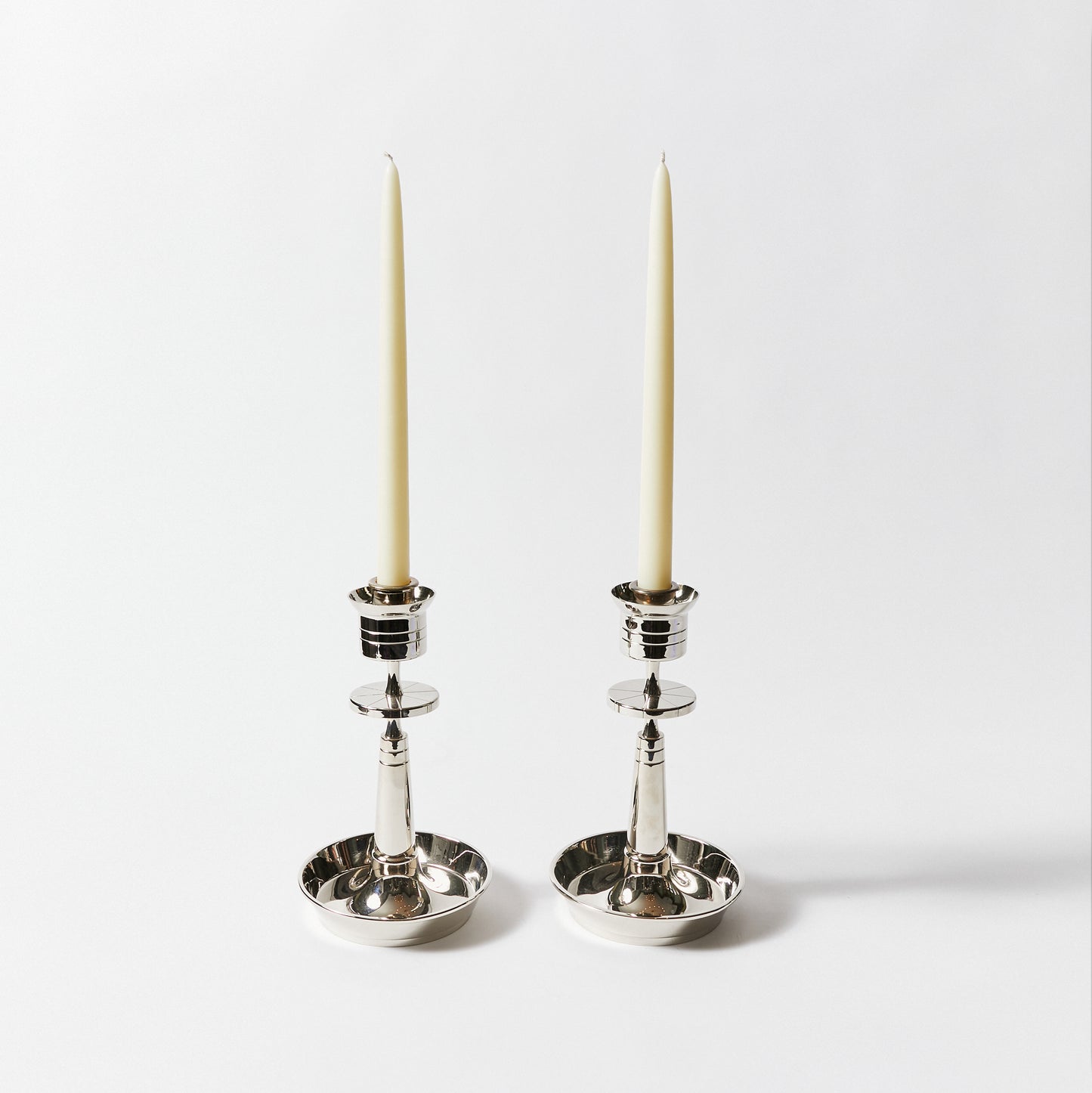 Pair of Candle Holders by Tommi Parzinger for Dorlyn-Silversmiths