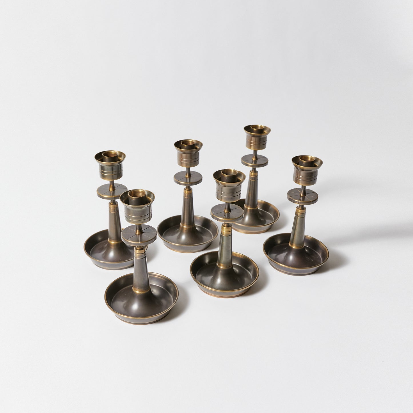 Set of Six Candle Holders by Tommi Parzinger for Dorlyn-Silversmiths