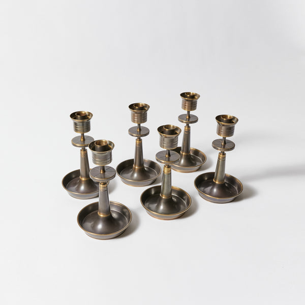 Set of Six Candle Holders by Tommi Parzinger for Dorlyn-Silversmiths