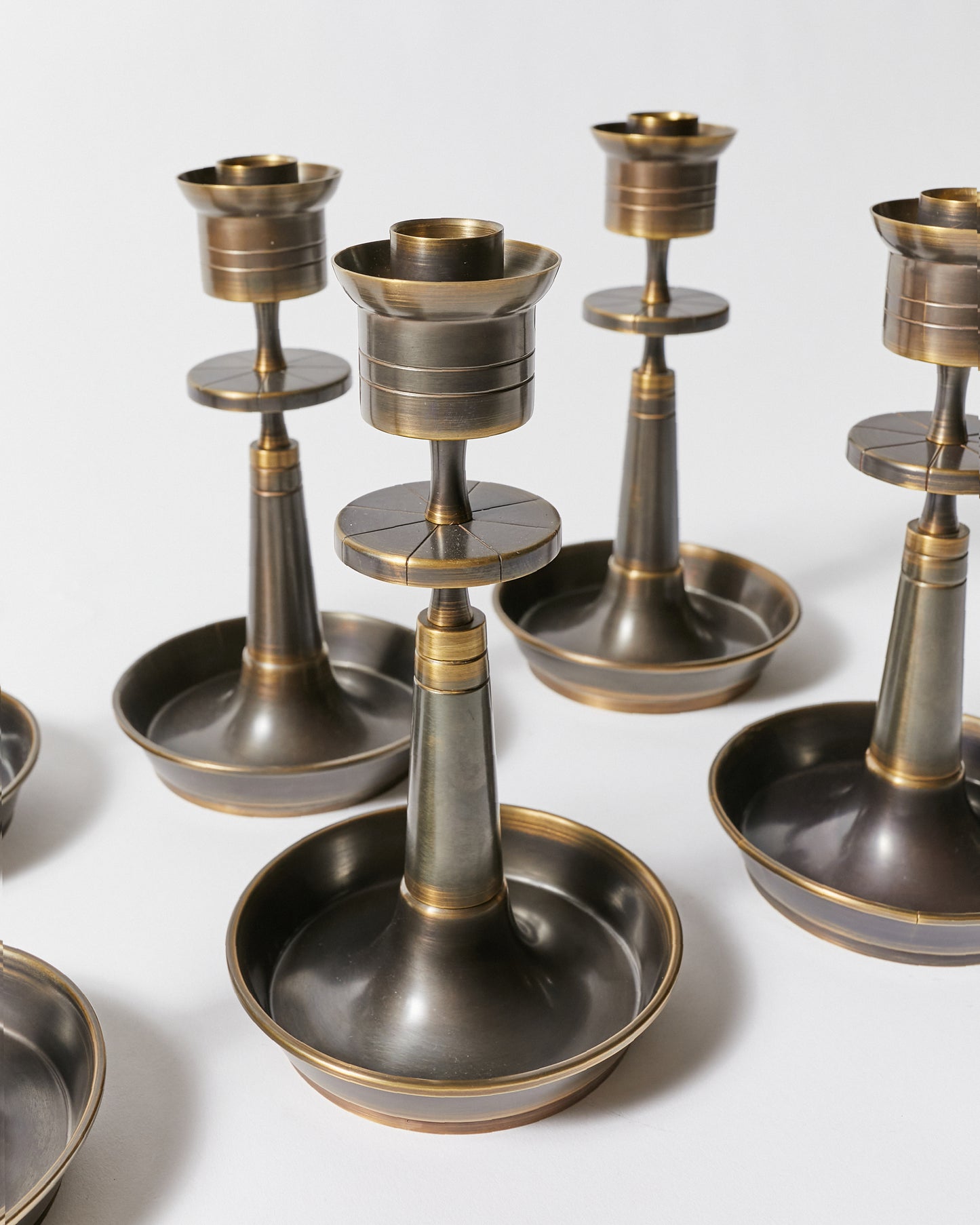 Set of Six Candle Holders by Tommi Parzinger for Dorlyn-Silversmiths