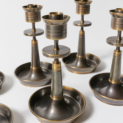 Set of Six Candle Holders by Tommi Parzinger for Dorlyn-Silversmiths