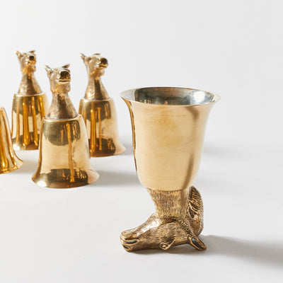 Set of Eight Horse Head Stirrup Cups in the Style of Gucci