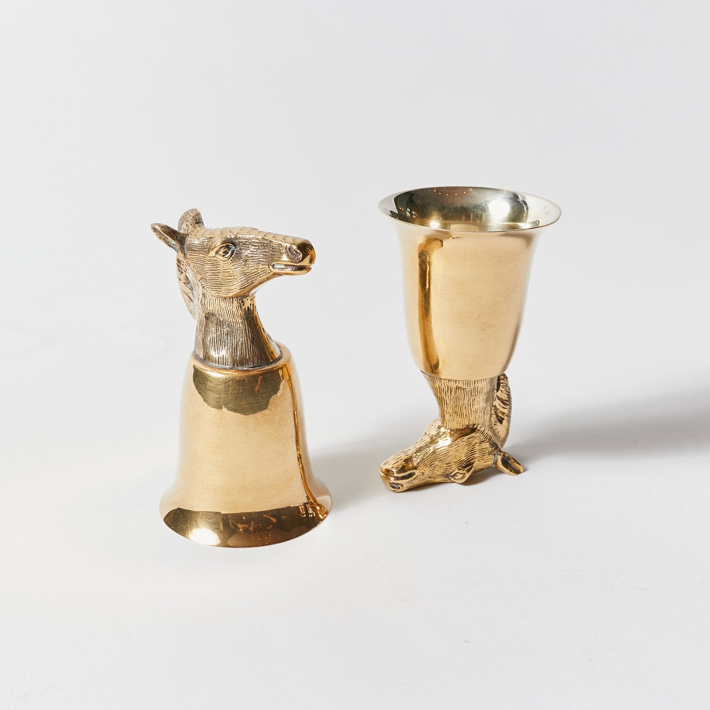 Set of Eight Horse Head Stirrup Cups in the Style of Gucci