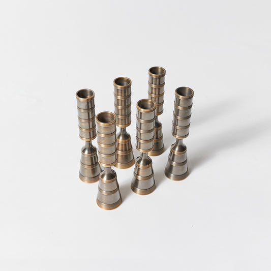 Set of Six Pilar Candlesticks by Dansk Re-Finished in Antique Bronze