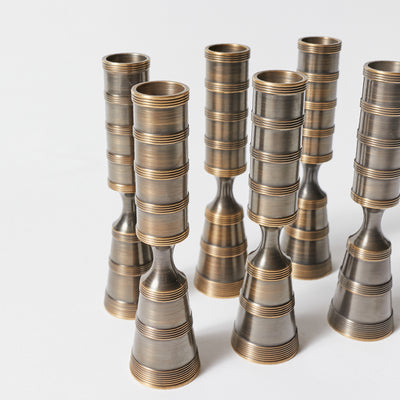 Set of Six Pilar Candlesticks by Dansk Re-Finished in Antique Bronze