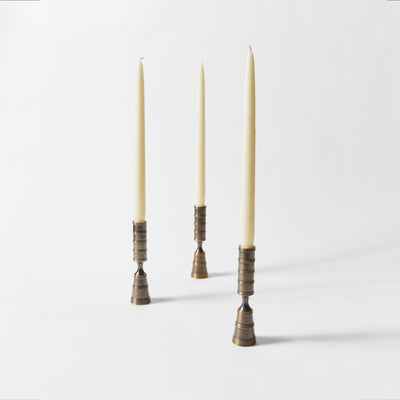 Set of Six Pilar Candlesticks by Dansk Re-Finished in Antique Bronze