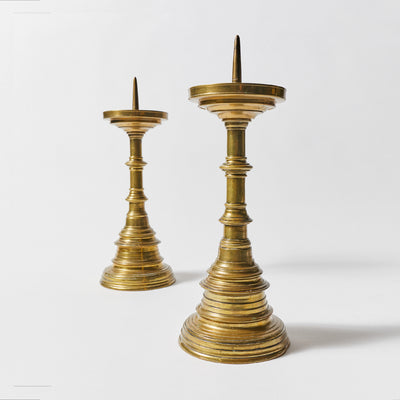 Pair of Candle Holders Dutch Style with Beautiful Natural Patina