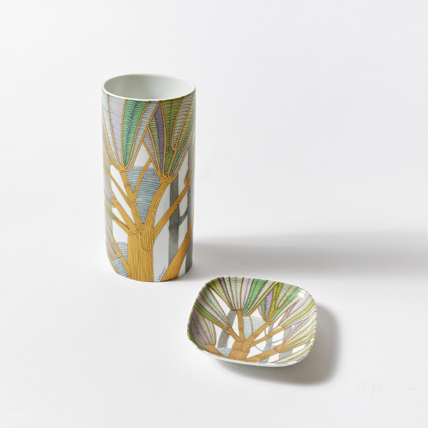 Porcelain Floral Vase and Small Dish by Rosenthal