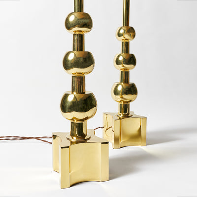 Pair of Modernist Brass Lamps by Tommi Parzinger