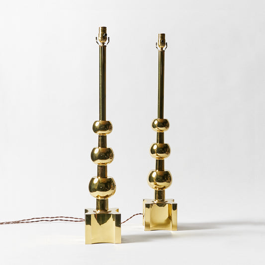 Pair of Modernist Brass Lamps by Tommi Parzinger