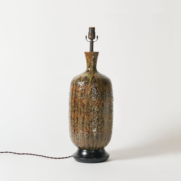 Mid Century Textured Glaze Ceramic Table Lamp