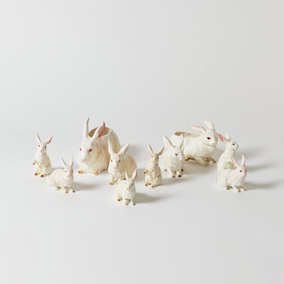 Set of Ten Lefton Hand-Painted Porcelain Bunnies Made in Japan in 1960