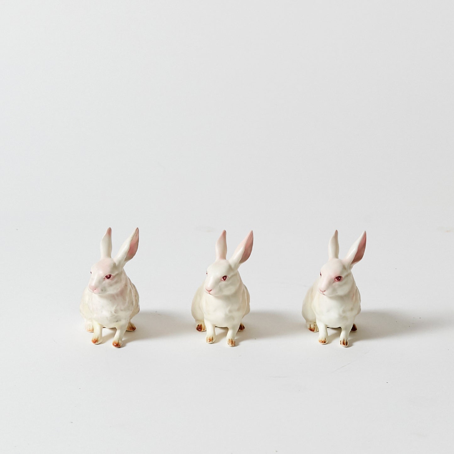 Set of Ten Lefton Hand-Painted Porcelain Bunnies Made in Japan in 1960