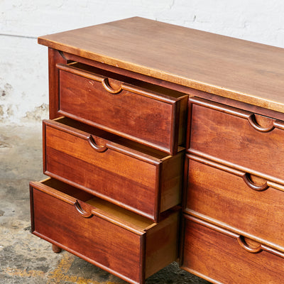 Sculptural Legs Nine Drawers Long Dresser Credenza