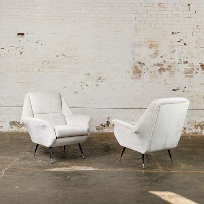 Pair of Vintage Italian Lounge Chairs in the Manner of Carlo di Carli