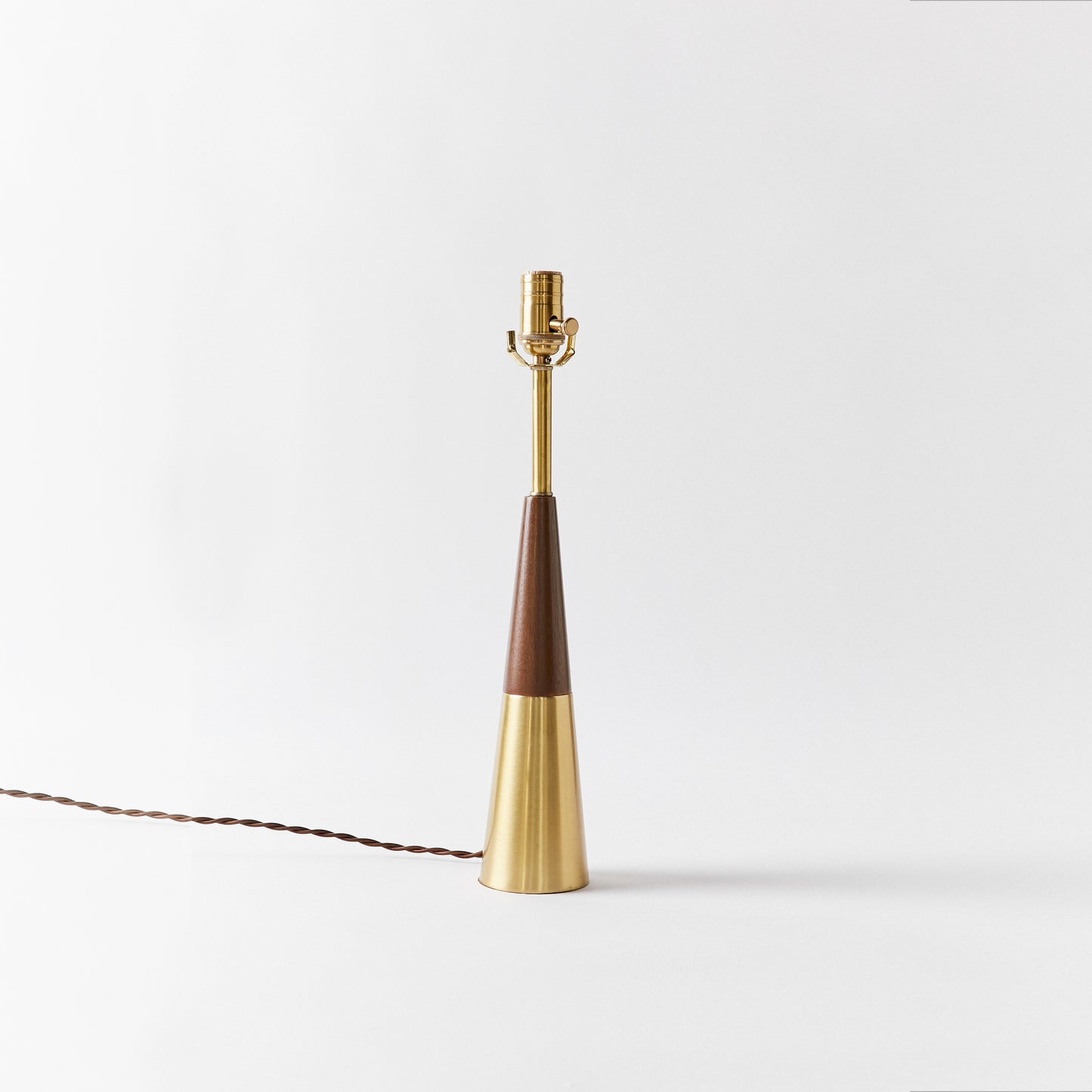 Brass & Solid Walnut Lamp by Tony Paul for Westwood Swedish