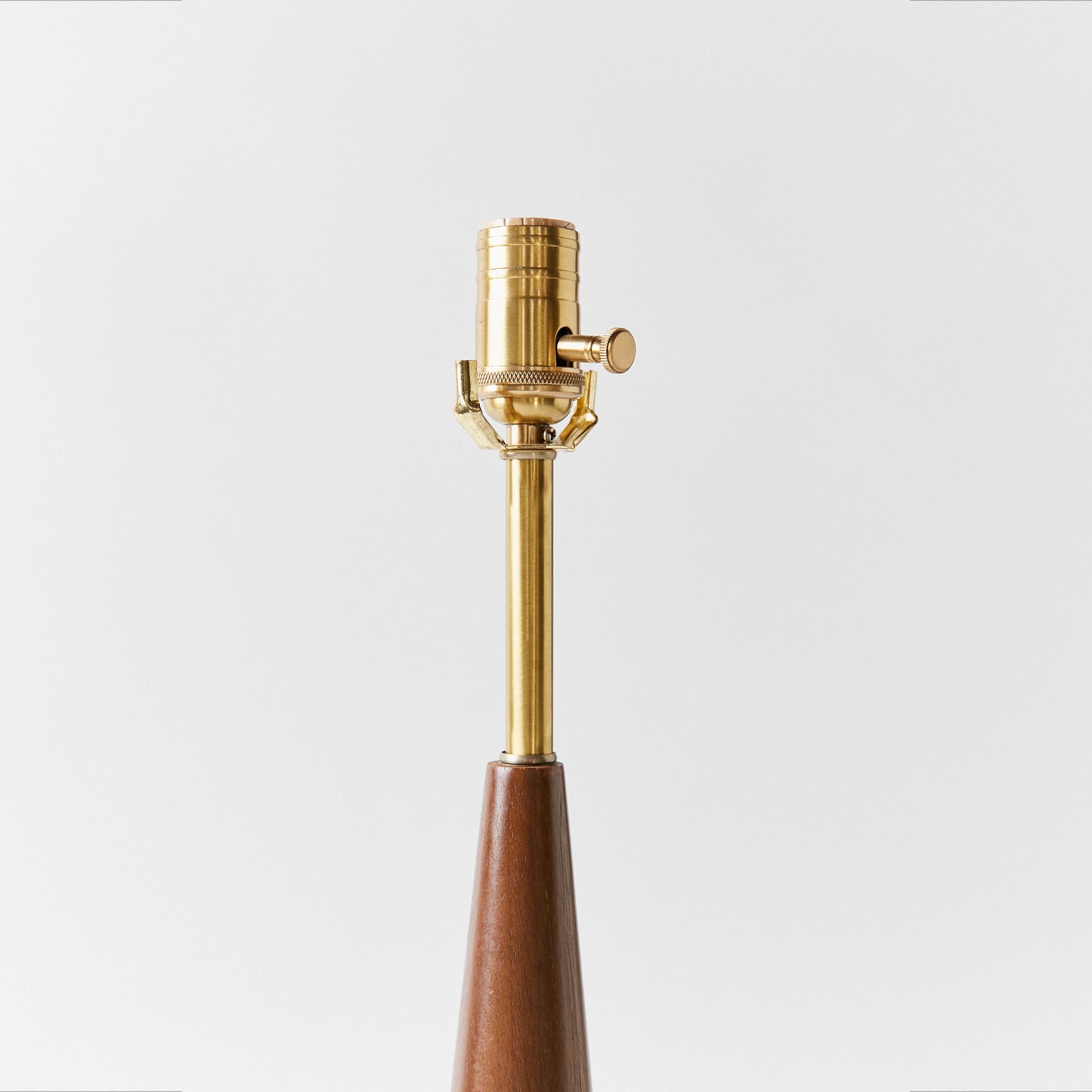 Brass & Solid Walnut Lamp by Tony Paul for Westwood Swedish