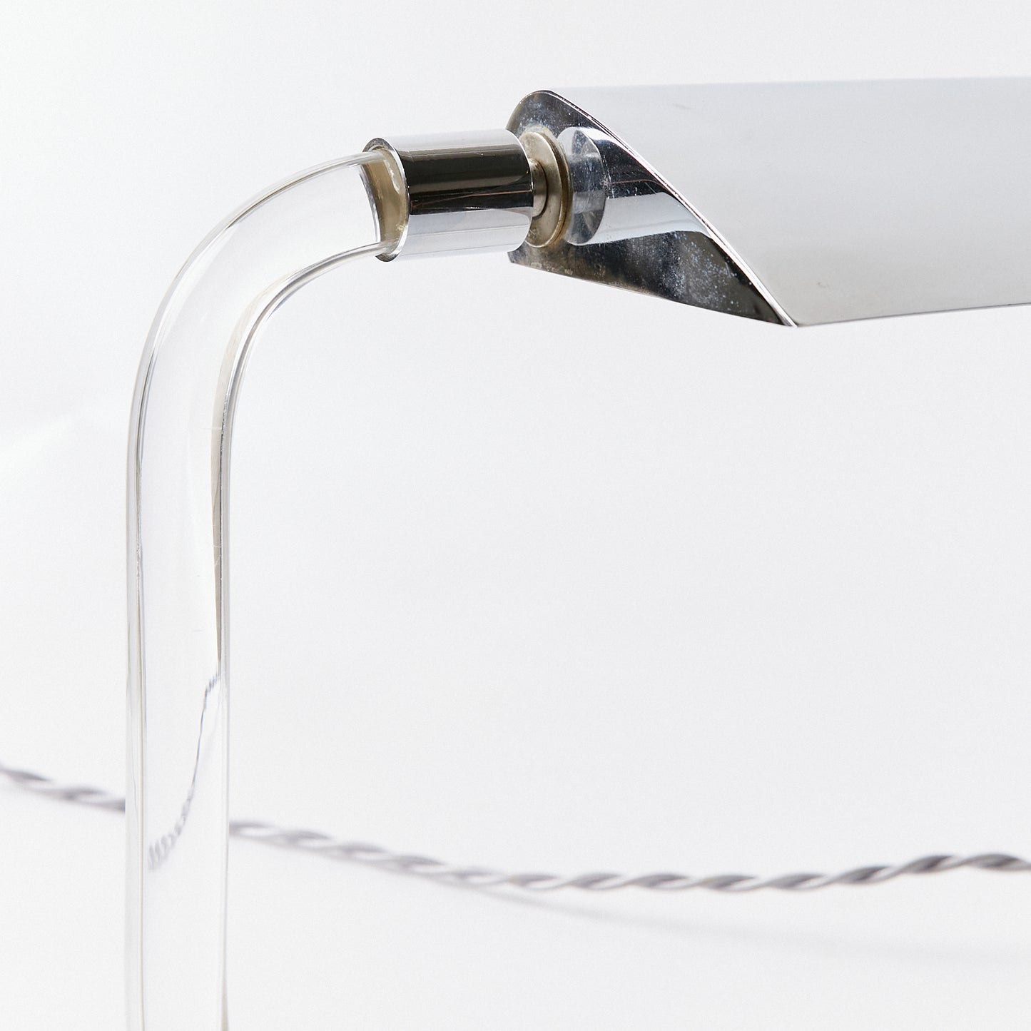 Pair of Lucite and Chrome Desk Lamp by Peter Hamburger