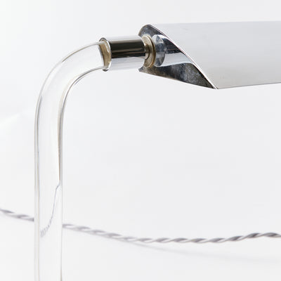 Pair of Lucite and Chrome Desk Lamp by Peter Hamburger