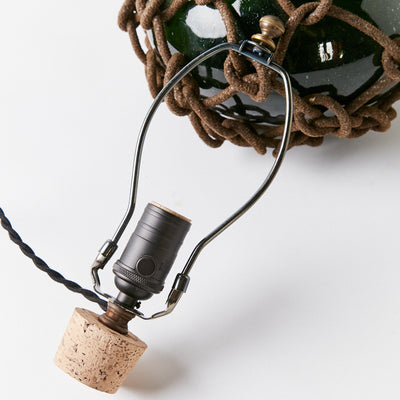 Nautical Green Glass and Rope Table Lamp