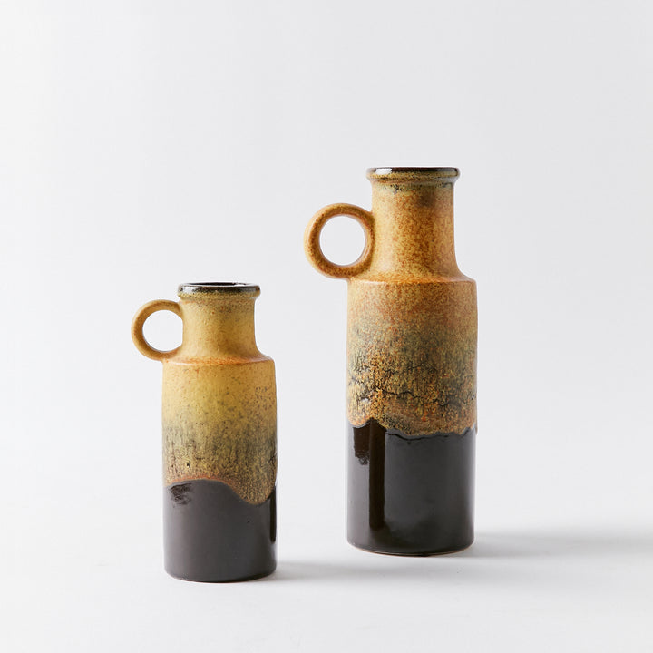 Pair of German Fat Lava Vases