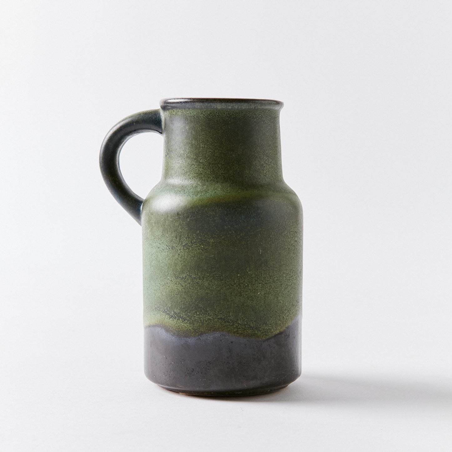 German Fat Lava Vase in Dry Green Tones