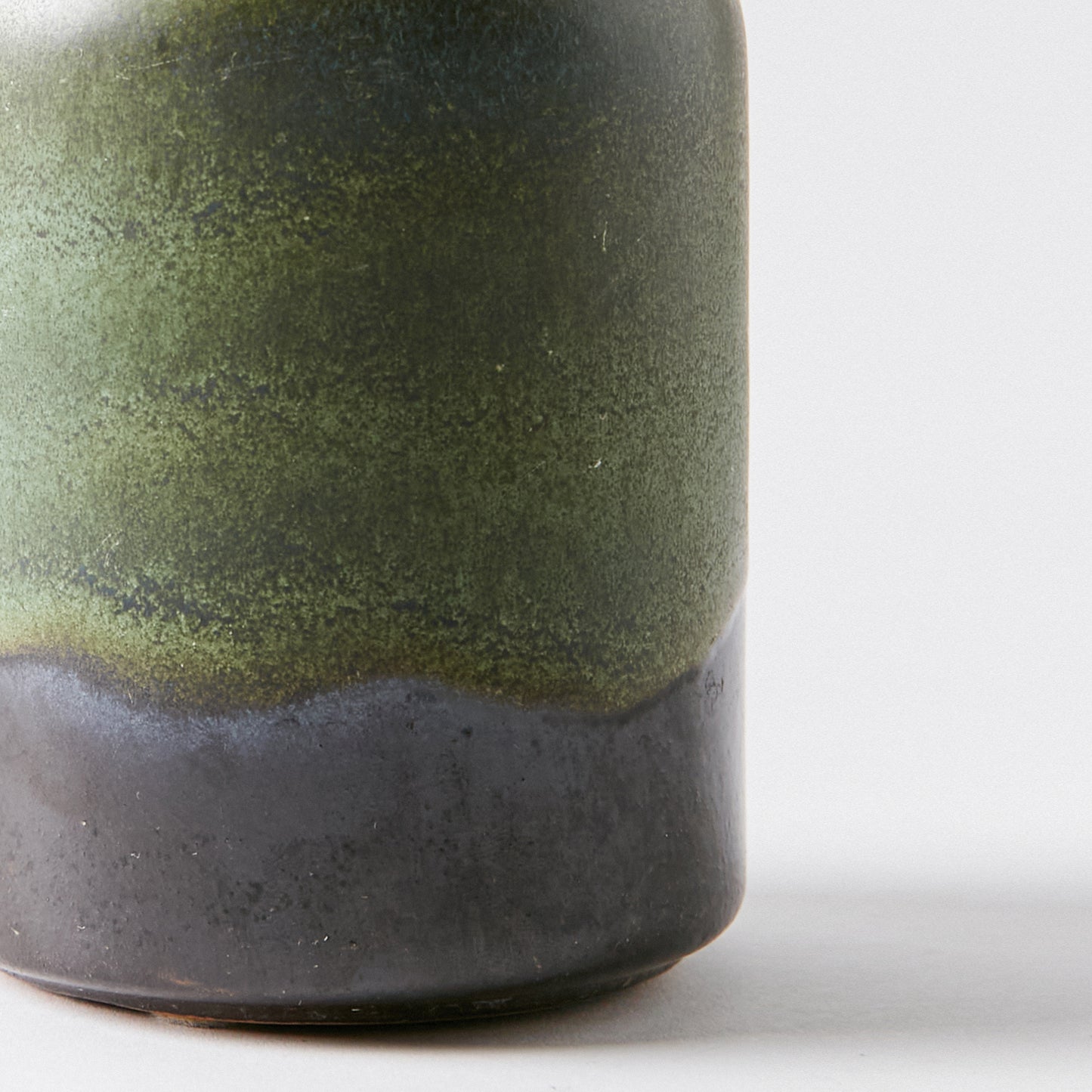 German Fat Lava Vase in Dry Green Tones