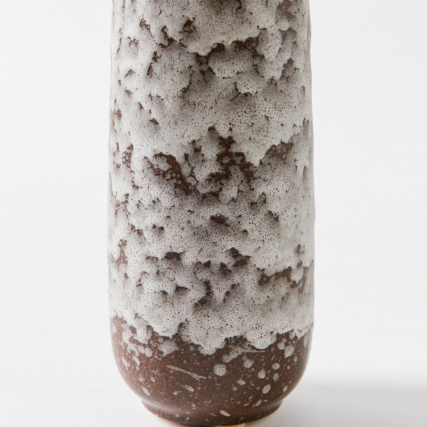 German Fat Lava Vase with White Textured Finish