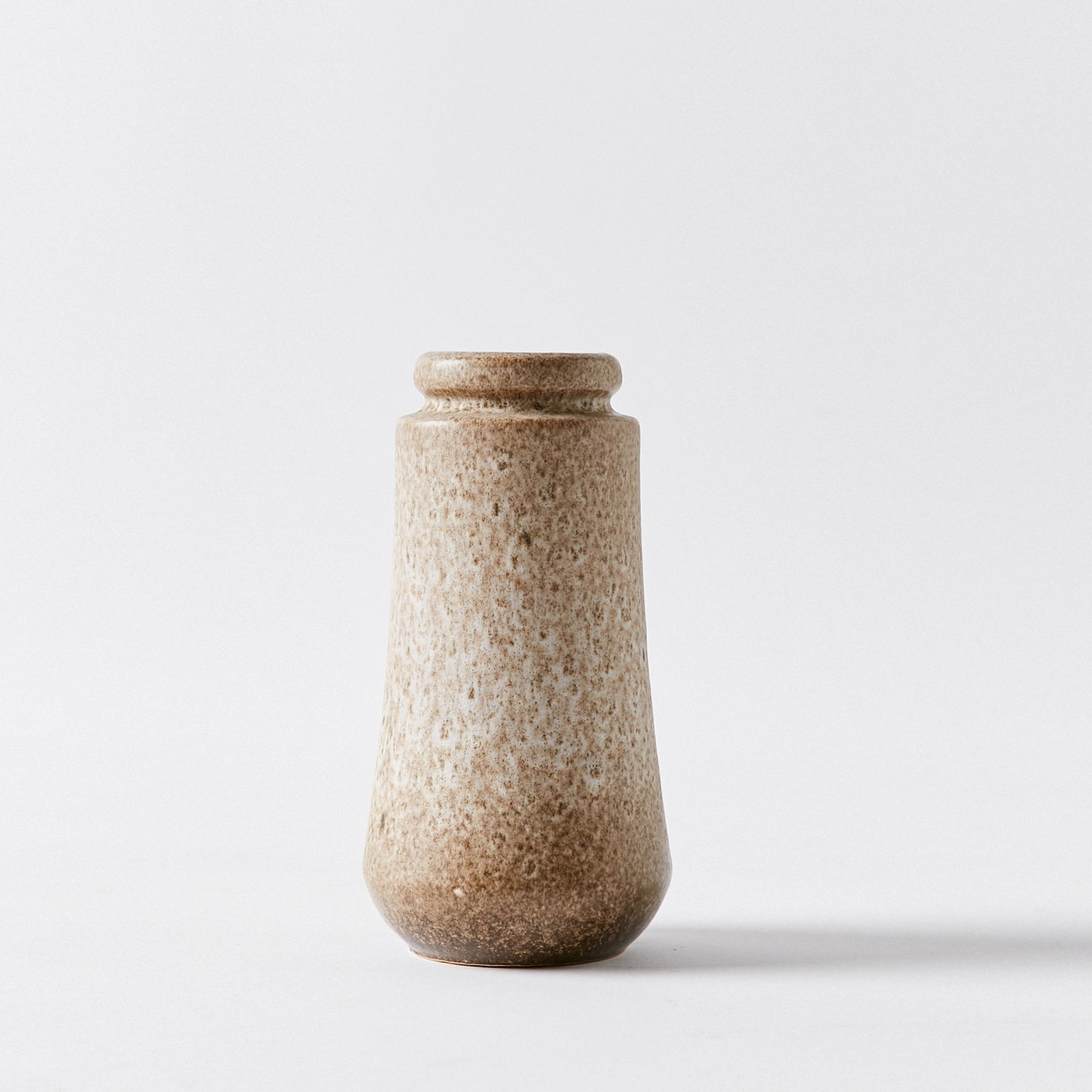 German Fat Lava Vase with Textured Sand Tones