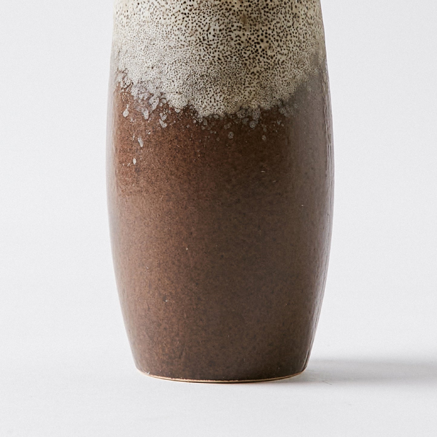 German Fat Lava Vase in Brown and Textured Grey Tones