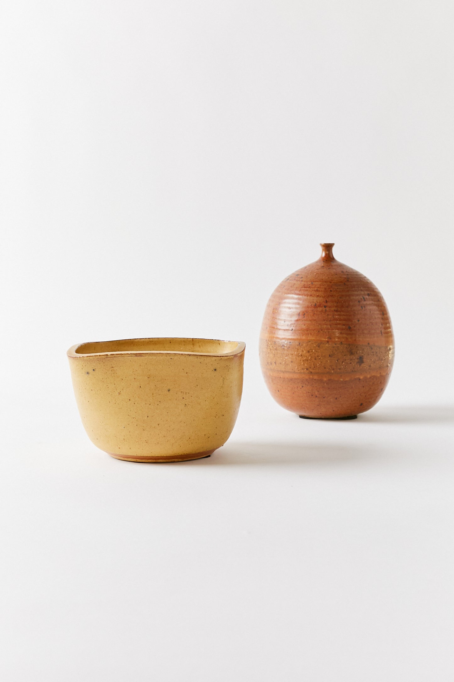 Ceramic Oval Vase in Earthy Textured Browns