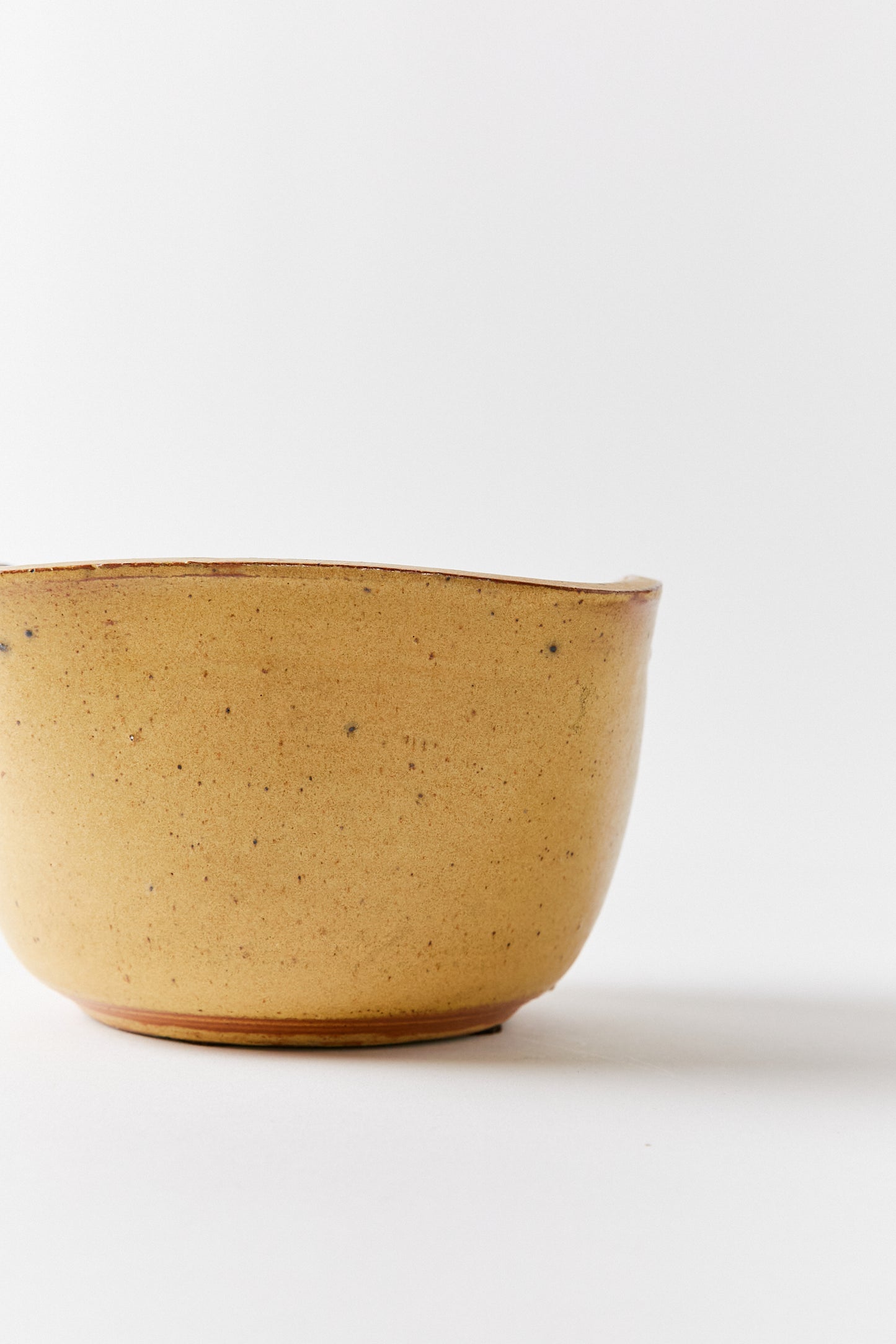 Square Lip Ceramic Bowl with Round Corners in Burnt Yellow