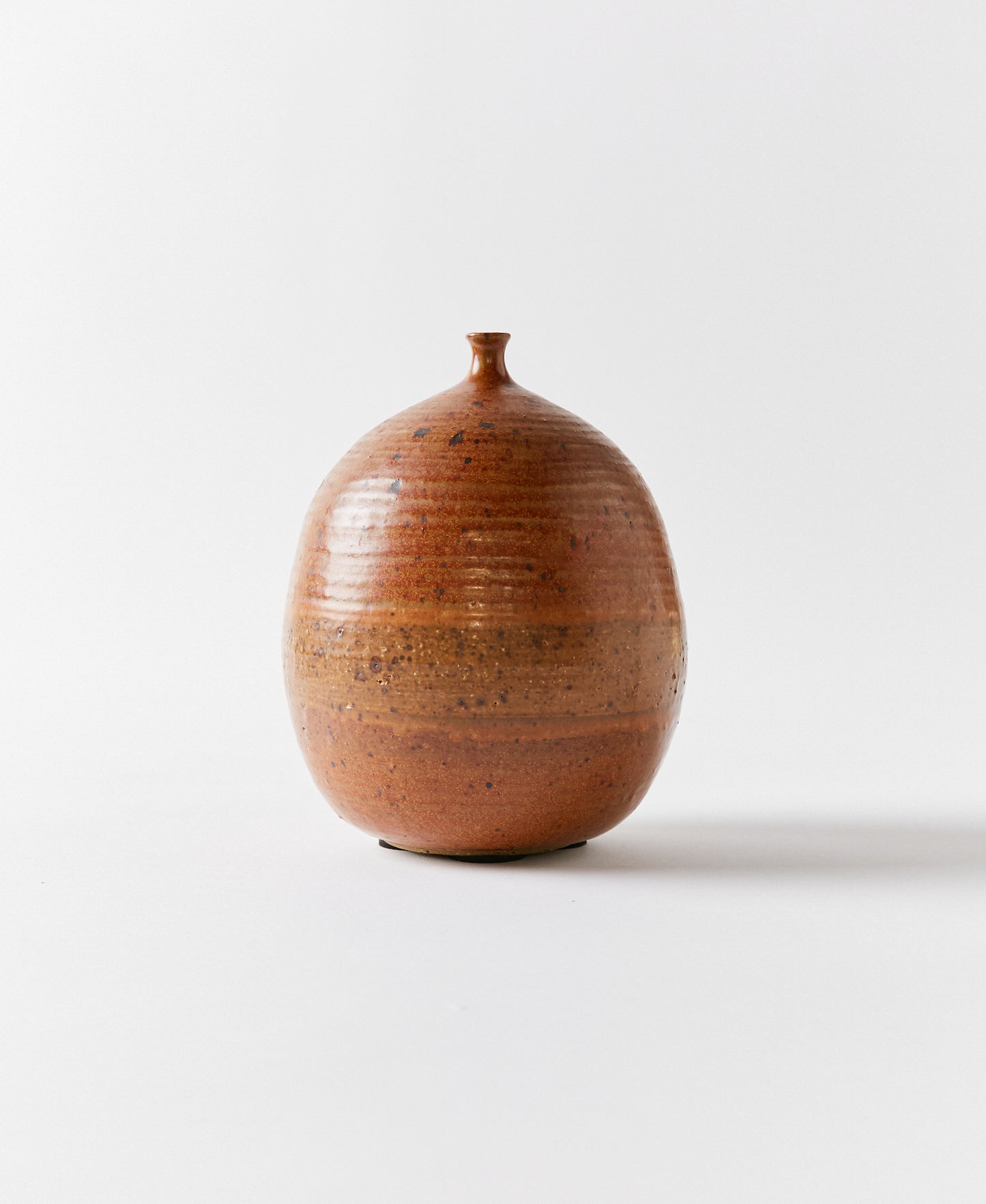 Ceramic Oval Vase in Earthy Textured Browns