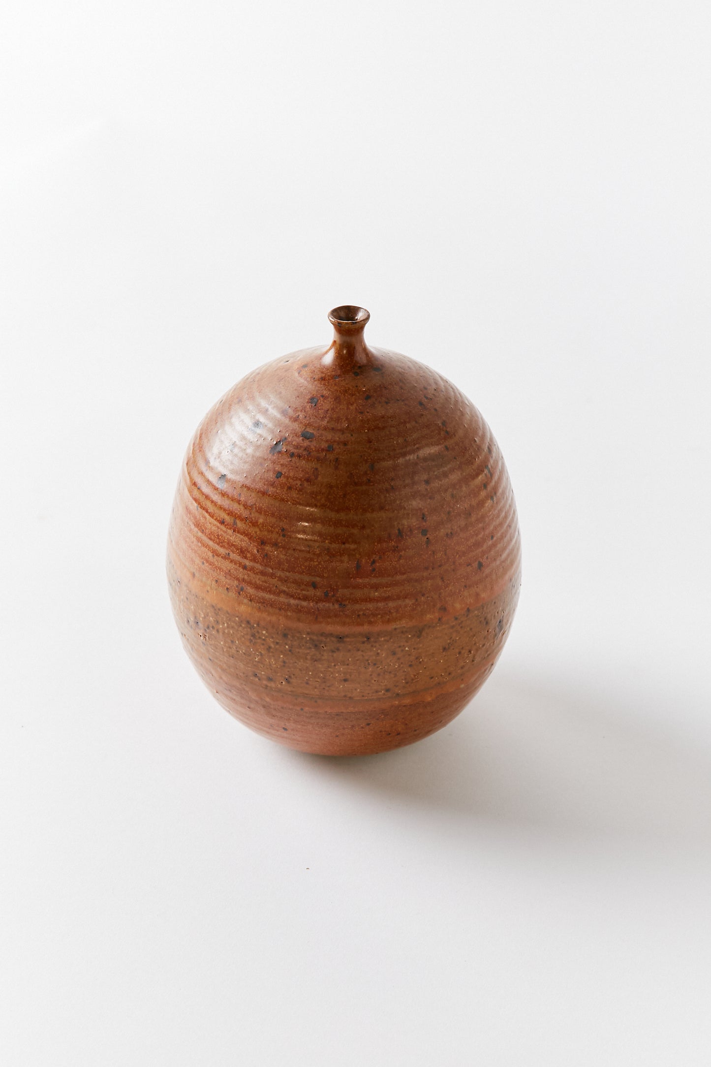 Ceramic Oval Vase in Earthy Textured Browns