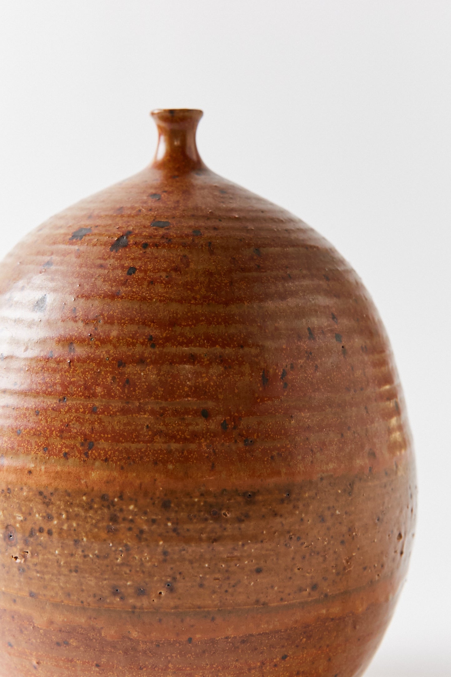 Ceramic Oval Vase in Earthy Textured Browns